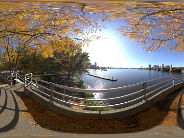 Outdoor Autumn Lake Bridge Daytime HDR texture (ID:ffabg99711)