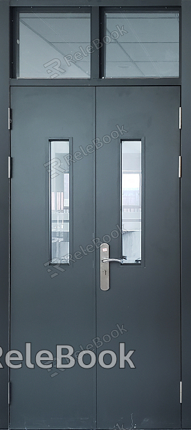 The image depicts a classic swing door, characterized by its smooth wooden texture and a pair of symmetrically mounted metal handles, invitingly opening to both sides.