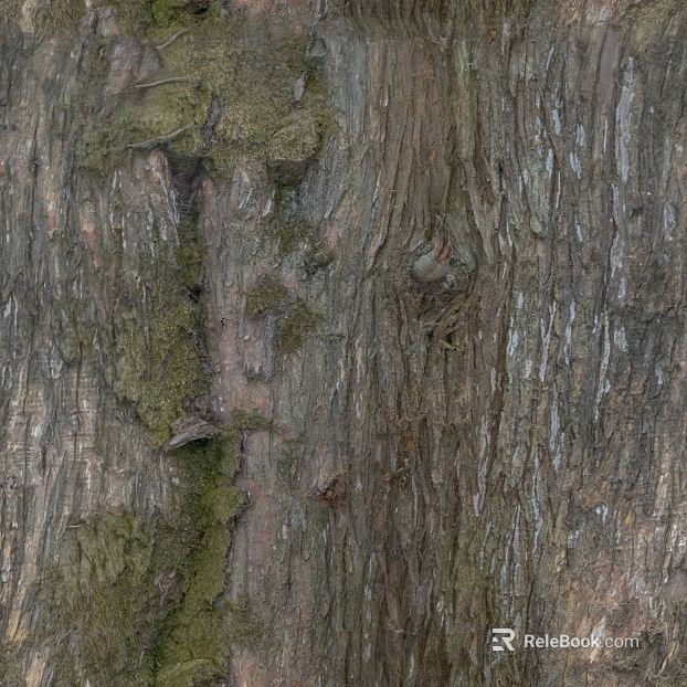 Grey green decorative veneer with moss bark texture