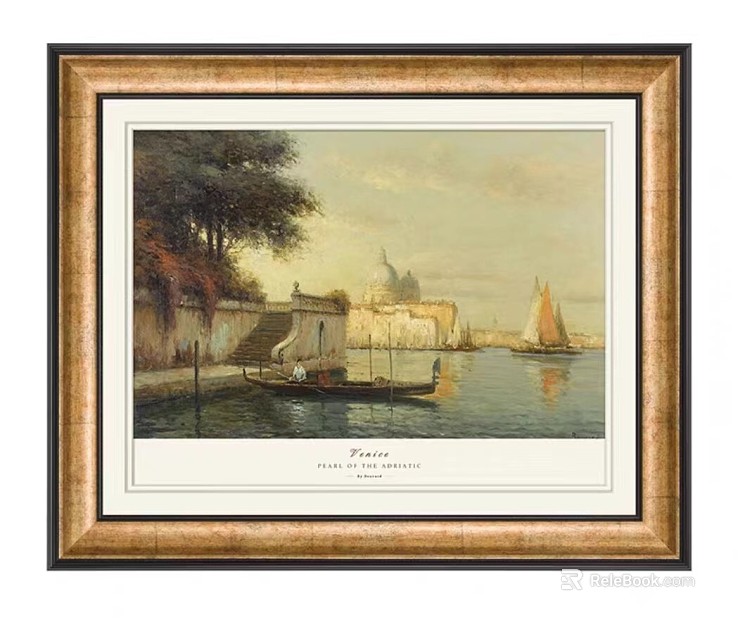European style Venetian landscape decorative painting texture