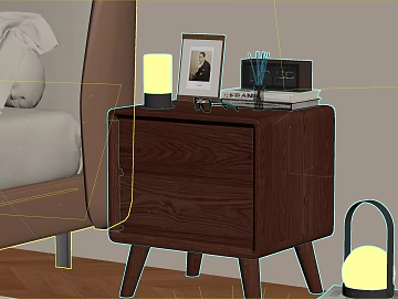 Dark Brown Walnut Bedroom Nightstand texture (ID:ffaeh481586)