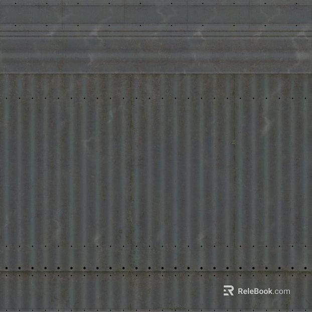 Industrial wind gray corrugated sheet metal exterior wall texture