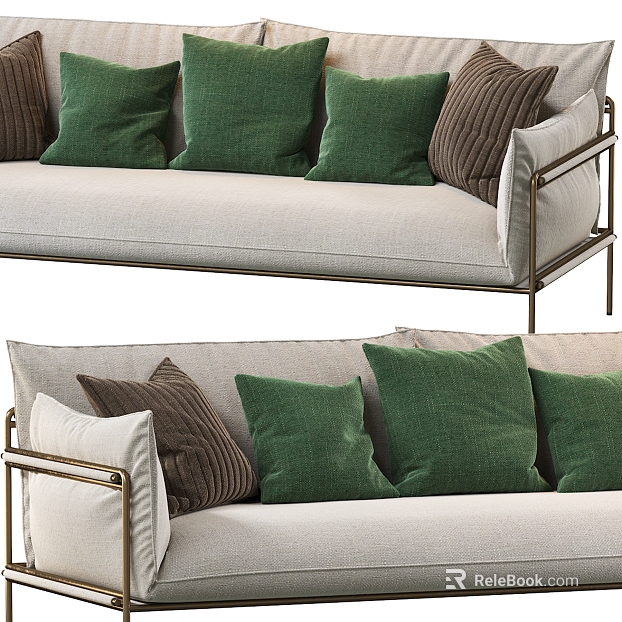 Beige Cotton Linen Sofa Pillow texture