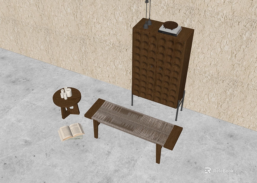 Deep walnut furniture combination texture