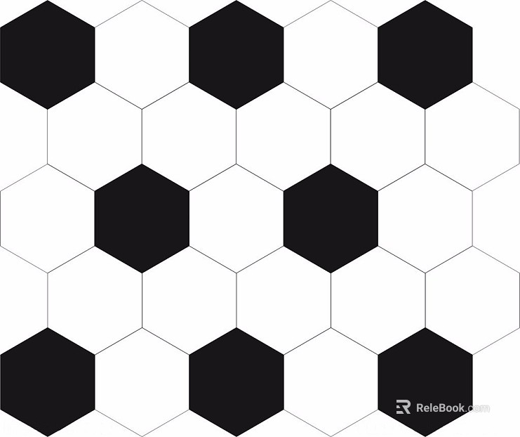 Hexagonal brick hexagonal attenuation black and white texture