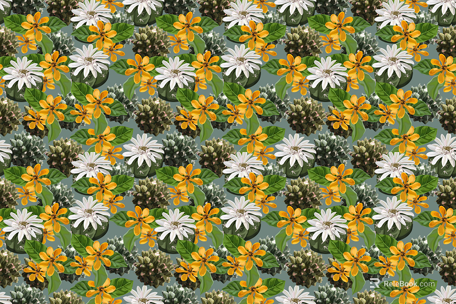 Even grain literary fresh floral plant pattern background mural texture