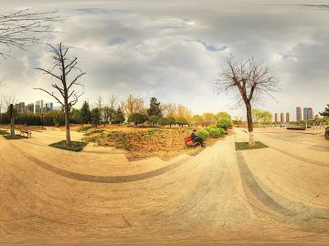 HDR ecological greening garden panorama texture (ID:ffach373103)