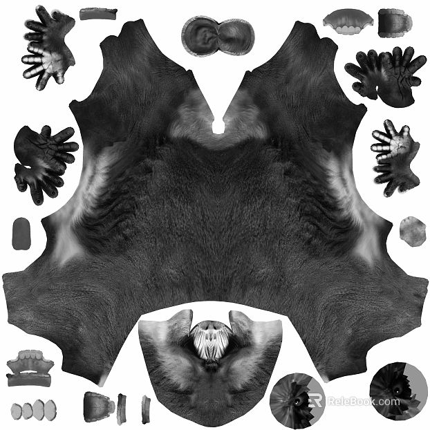 Dark Grey Animal Skin Decoration Map texture