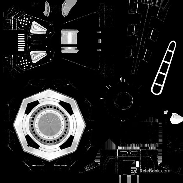 Black Silver Technology Wind Metal Machinery Panel texture