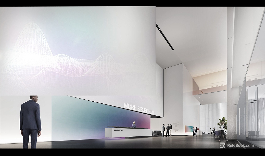 Modern gradient art paint lobby background wall texture