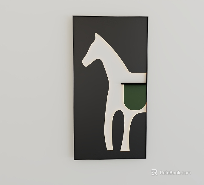 Simple wind black and white animal decorative painting porch wall decoration texture