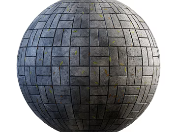 Sidewalk permeable brick PBR texture (ID:ffadg37582)