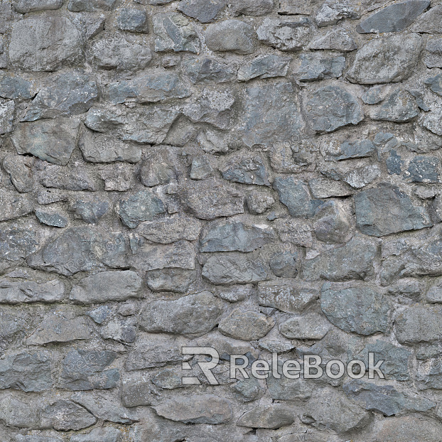 A rustic outdoor scene featuring a robust stone brick wall, partially covered in lush green moss and vines, set against the backdrop of a serene blue sky. The texture of the stones varies, showcasing natural beauty and enduring strength.