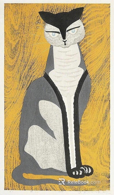 Modern wind yellow background cat decorative painting texture
