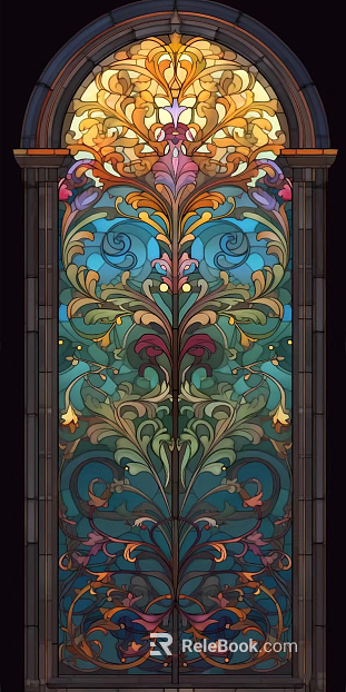 Colorful vintage stained glass texture