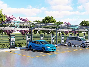 Modern new-energy vehicle charging station texture (ID:ffaeh152211)