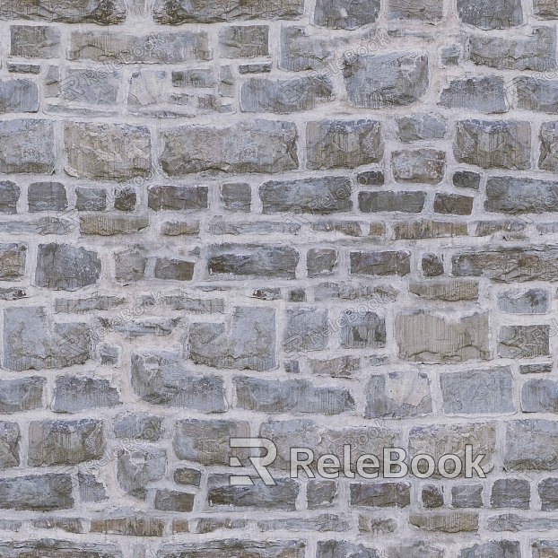 A rustic outdoor scene featuring a robust stone brick wall, partially covered in lush green moss and vines, set against the backdrop of a serene blue sky. The texture is rugged and natural, enhancing its charm.