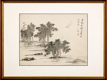 Modern Chinese Decorative Painting Ink Landscape Painting Hanging Painting texture (ID:ffagh934342)