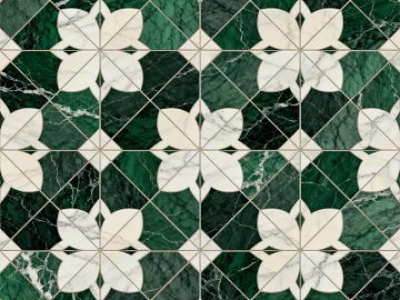 Middle and ancient style Chinese style-Ji wind industrial wind green white stone mosaic flower pattern water cutter mosaic stone green stone mosaic texture (ID:ffaeh897927)