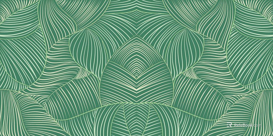 Green leaf pattern wallpaper background wall texture