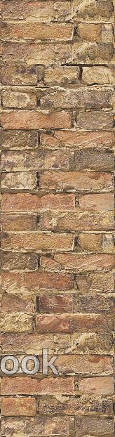 A textured brick wall in shades of red and orange, featuring uneven surfaces and cracks, creating a rustic and aged appearance.