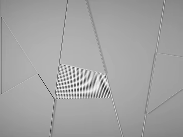 Light gray perforated metal plate interior wall 3d model