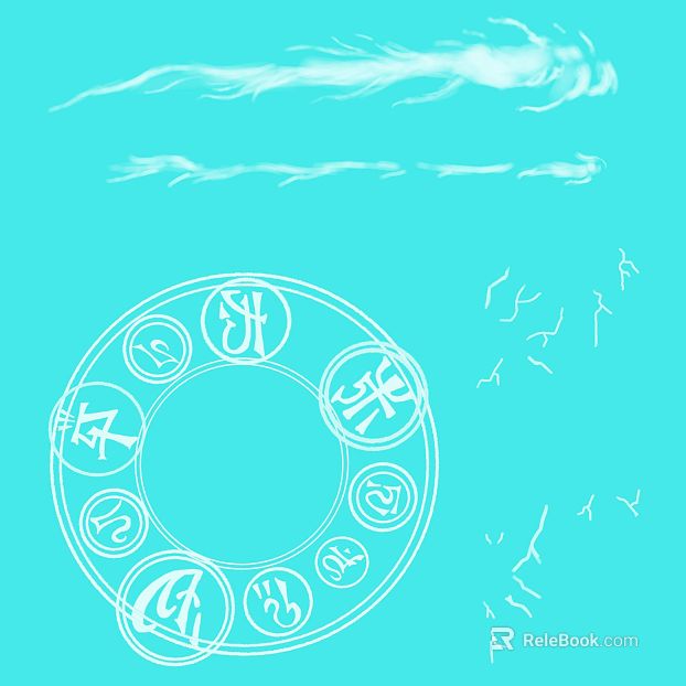 Blue background white magic rune pattern texture