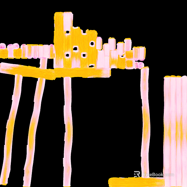 Pink yellow hand painted abstract building texture