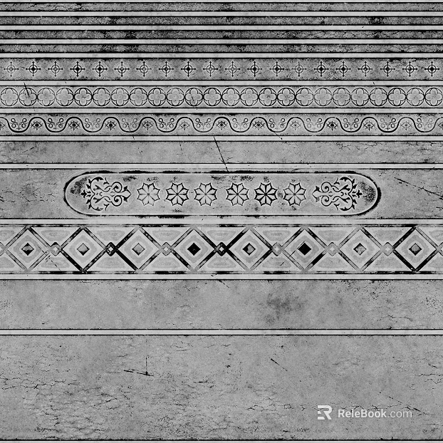 Retro black and white stone wall line waist line texture
