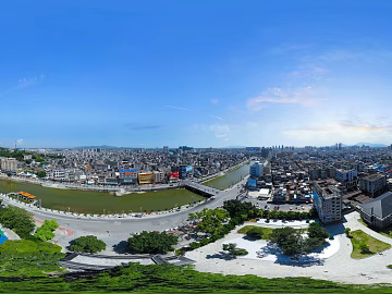 HDR city building bird's eye view panorama texture (ID:ffach764813)