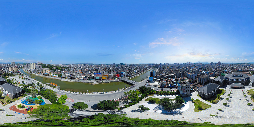 HDR city building bird's eye view panorama texture