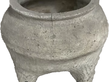 Light gray cement three-legged flowerpot texture (ID:ffaeh821736)