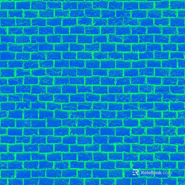 Blue-green crack brick wall interior exterior wall texture