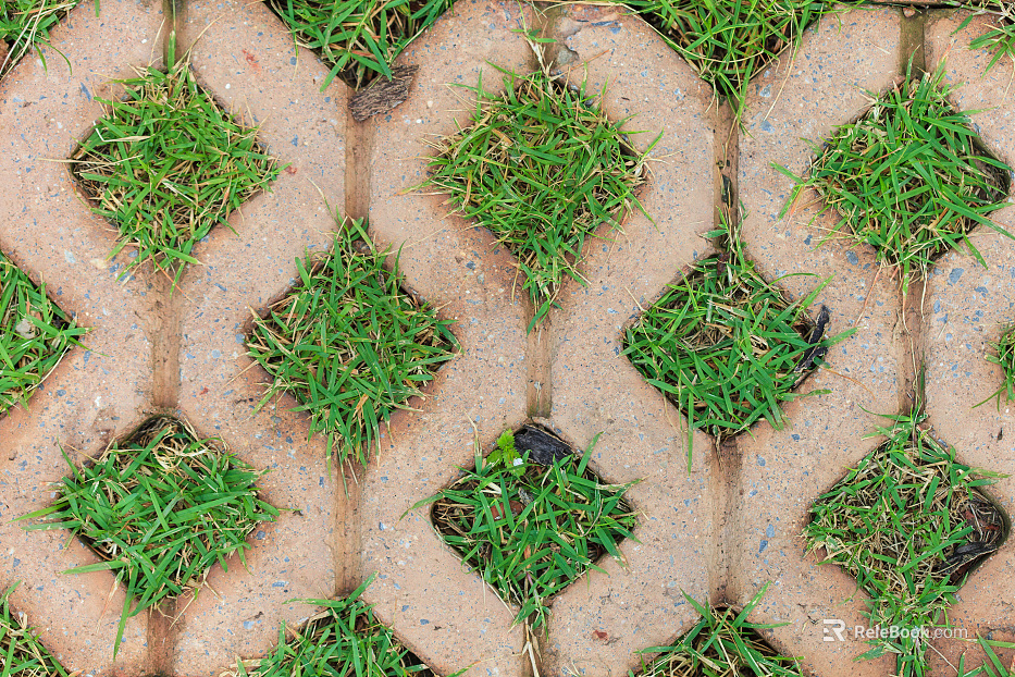 grass-planting brick texture