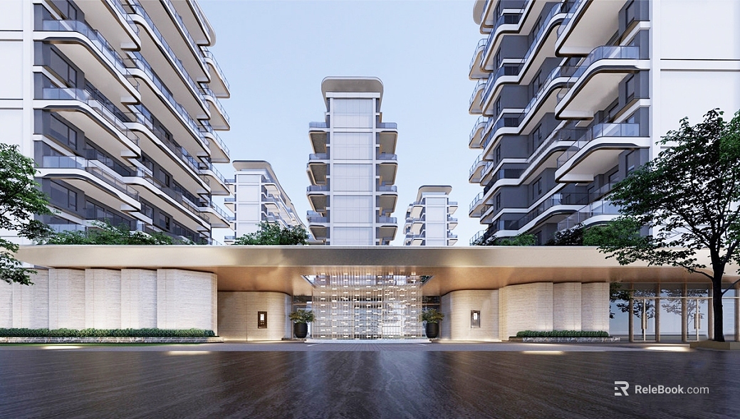 Modern Light Luxury Residential Community Entrance texture