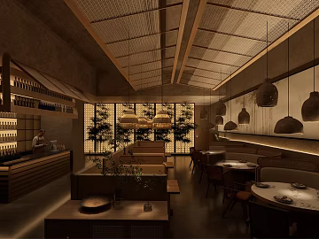 Quiet Wind Light Brown Weaving Restaurant Space texture (ID:ffaeh342821)