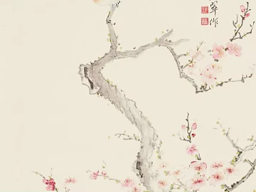 Chinese flower and bird painting texture (ID:ffach375056)