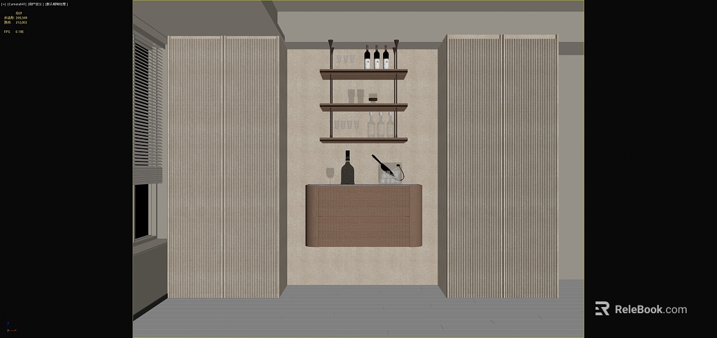 Modern Light Brown Wall Panel Wine Cabinet Background Wall texture