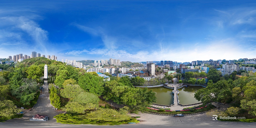 HDR City Eco Park Panorama texture