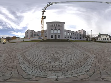 City Building Street Blue Sky White Clouds HDR 3d model