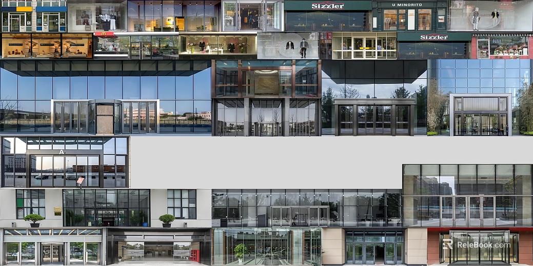 Office building door glass door bottom dealer texture