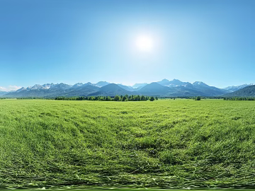 Blue Sky White Clouds Lawn Hillside HDR texture (ID:ffach320255)