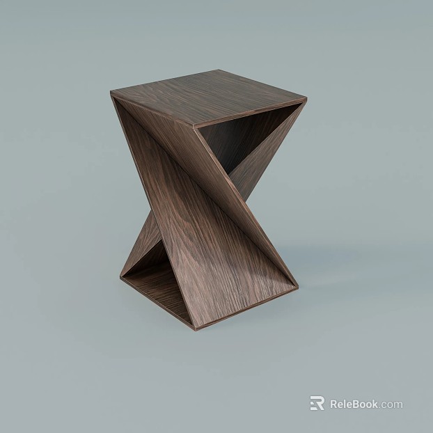 Deep Walnut Simple Side Table texture