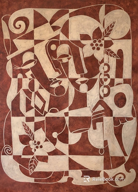 Retro Brown and White Abstract Figure Decorative Painting texture