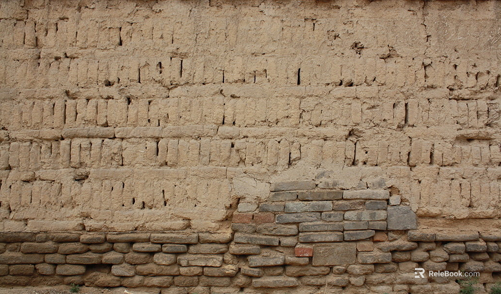 Brick wall shabby yellow mud wall texture