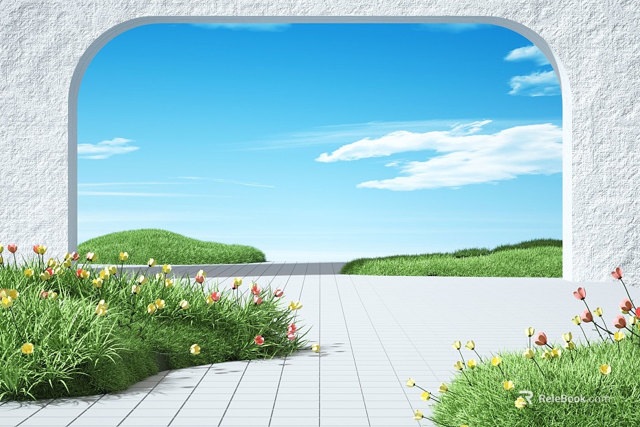 Fresh Wind Outdoor Flower Scene Map texture