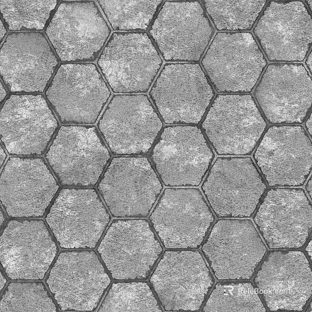 Gray hexagonal brick outdoor ground texture