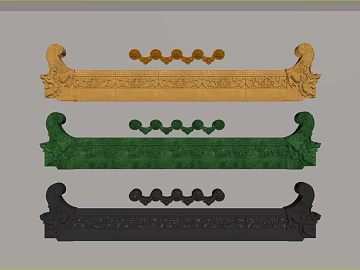 Chinese-style relief component architectural decoration texture (ID:ffaeh188356)
