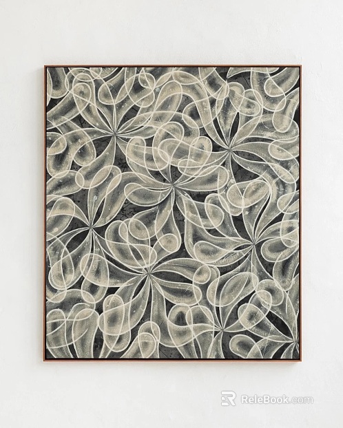 Black and White Abstract Flower Decorative Painting Living Room Hanging Painting texture