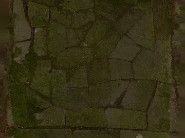 Green gray moss stone courtyard ground texture (ID:ffaeh624032)